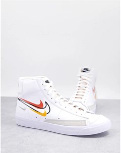 Бело оранжевые кроссовки средней высоты Blazer 77 Summer of Sport Nike