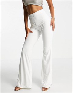 Белые расклешенные брюки от комплекта Club l london