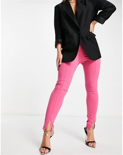 Черные трикотажные брюки узкого кроя с разрезами в пурпурном оттенке Hourglass Asos design