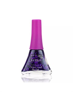 Детский лак для ногтей Lukky Peel off Конфетти 23К Темно фиолетовый с блёстками 5 5мл Lucky