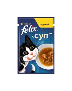 Влажный корм для кошек Суп с курицей 48г Felix