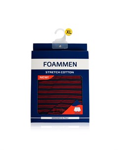 Мужские трусы боксеры Fo90508 синие в красную полоску XL Foammen