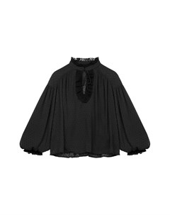 Черная блузка с кружевной отделкой Maje