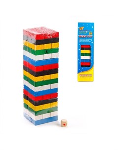 Игра настольная деревянная Башня цветная ТМ Наша игрушка