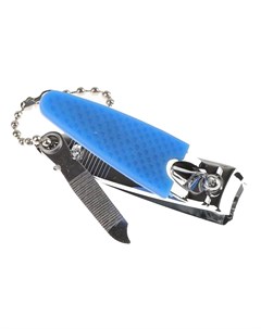Книпсер для ногтей с силиконовой ручкой металл голубой Юниlook