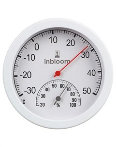 Термометр круглый измерение влажности воздуха 12 5 см цвет белый пластик металл ТМ Inbloom