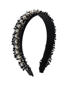 Ободок для волос с декором ширина 3 см цвет черный ТМ Beriotti
