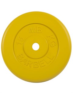 Диск обрезиненный d26мм MB PltC26 15 15 кг желтый Mb barbell