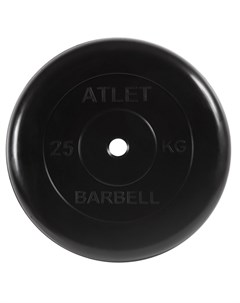 Диск обрезиненный d31мм Atlet 25кг черный MB AtletB31 25 Mb barbell