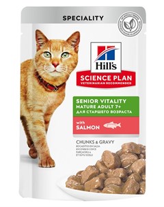 Влажный корм для кошек Science Plan Senior Vitality для пожилых с лососем 0 085 кг Hill`s