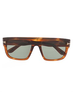 Солнцезащитные очки в квадратной оправе с эффектом черепашьего панциря Tom ford eyewear