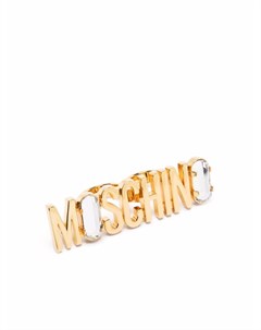 Кольцо с кристаллами и логотипом Moschino