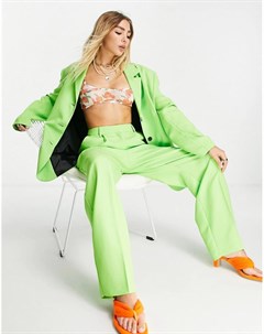 Ярко зеленые строгие брюки галифе прямого кроя Topshop