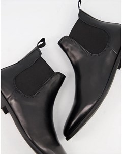 Классические кожаные ботинки челси черного цвета Silver street