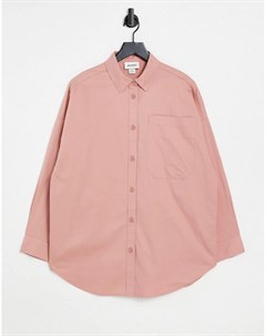 Мягкая фланелевая рубашка розового цвета из хлопка Carry Monki