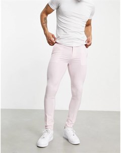 Супероблегающие строгие брюки пастельно розового цвета Asos design