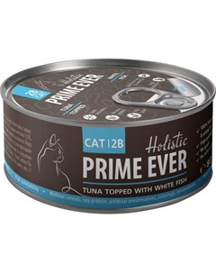 Консервы для кошек Тунец с белой рыбой в желе 80 г Prime ever