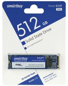 Твердотельный накопитель SSD M 2 512 Gb SBSSD 512GT PH13P M2P4 Read 2500Mb s Write 2100Mb s 3D NAND  Smartbuy