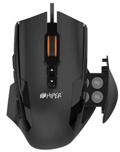 Игровая мышь SOLATRIS чёрная USB 12 кнопок 10800 dpi PMW3366 OMRON RGB подсветка регулировка веса Hiper
