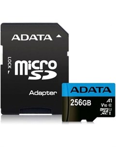 Флеш карта microSD 256GB microSDHC Class 10 UHS I A1 100 25 MB s SD адаптер Adata