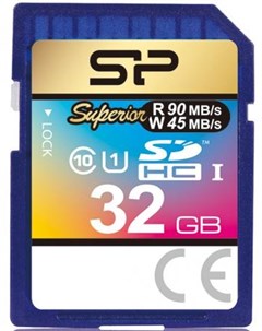 Флеш карта SD 32GB Superior SDHC Class 10 UHS I 90 MB s Silicon power