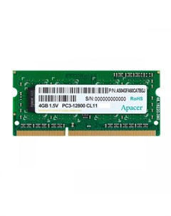 Оперативная память для ноутбука 4Gb 1x4Gb PC3 12800 1600MHz DDR3 SO DIMM CL11 AS04GFA60CATBGC Apacer