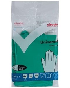 Перчатки хозяйственные нитриловые универсальные антиаллергенные размер M средний зеленые 100801 Vileda