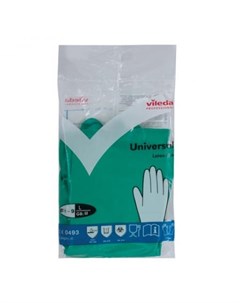 Перчатки хозяйственные нитриловые универсальные антиаллергенные размер L большой зеленые 100802 Vileda