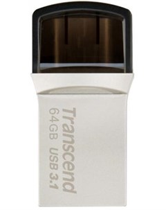 Флешка USB 64Gb Jetflash 890 TS64GJF890S серебристо черный Transcend