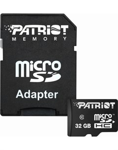 Флеш карта microSDHC 32GB Class10 PSF32GMCSDHC10 LX MICRO SDHC with adaptor Patriòt