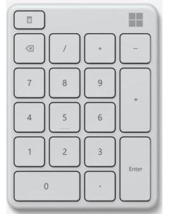 Клавиатура беспроводная Number Pad Monza Bluetooth белый Microsoft