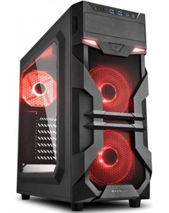 Игровой корпус VG7 W red led чёрный ATX акрил fan 2x120 мм 1x120 мм 2xUSB 3 0 audio Sharkoon