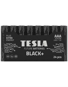 Батарейки BLACK AAA 24ks Alkaline AAA LR03 минипальчиковая термоусадочная плёнка 2 Tesla