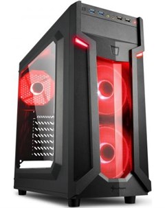 Игровой корпус VG6 W red led чёрный ATX акрил fan 2x120 мм 1x120 мм 2xUSB 3 0 2xUSB 2 0 audio Sharkoon