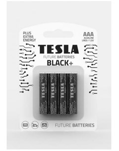 Батарейки BLACK AAA 4ks Alkaline AAA LR03 минипальчиковая блистер 4 ks Tesla