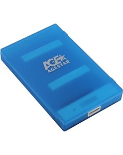 Внешний контейнер для HDD 2 5 SATA AgeStar 3UBCP1 6G USB3 0 пластик синий Age star