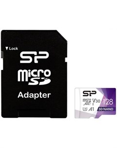 Флеш карта microSD 128GB Superior Pro A1 microSDXC Class 10 UHS I U3 Colorful 100 80 Mb s SD адаптер Silicon power