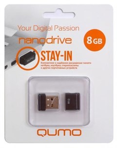 Флешка 8Gb QM8GUD NANO B USB 2 0 черный Qumo