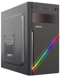 Корпус microATX D400 RGB Без БП чёрный Ginzzu
