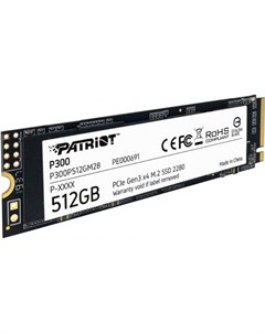 Твердотельный накопитель SSD M 2 512 Gb P300 Read 1700Mb s Write 1200Mb s 3D QLC NAND P300P512GM28 Patriòt