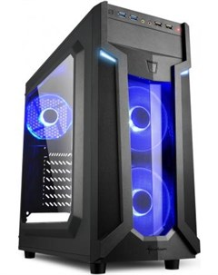 Игровой корпус VG6 W blue led чёрный ATX акрил fan 2x120 мм 1x120 мм 2xUSB 3 0 2xUSB 2 0 audio Sharkoon
