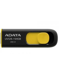 Флешка USB 64Gb UV128 USB3 0 AUV128 64G RBY черный желтый Adata