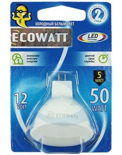 Лампа светодиодная MR16 12В 3 2 35 W 4000K GU5 3 холодный белый свет Ecowatt