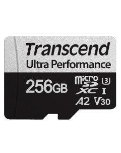 Карта памяти microSDXC 340S 256 Гб UHS I Class U3 V30 A2 с адаптером Transcend