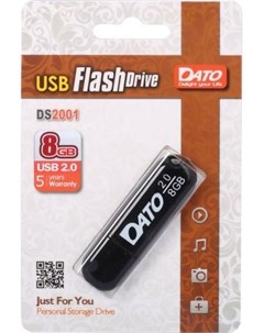 Флеш Диск 8Gb DS2001 DS2001 08G USB2 0 черный Dato