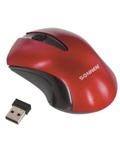 Мышь беспроводная M 661R красный USB Sonnen