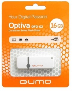 Флешка USB 16Gb Optiva 02 USB2 0 белый QM16GUD OP2 White Qumo