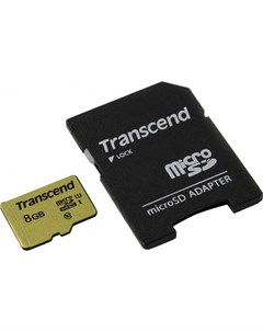 Флеш накопитель Карта памяти 8GB UHS I U1 microSD with Adapter MLC TS8GUSD500S Transcend