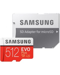 Флеш карта microSD 512GB EVO PLUS microSDХC Class 10 UHS I U3 SD адаптер 100MB s 90MB s MB MC512HA R Samsung