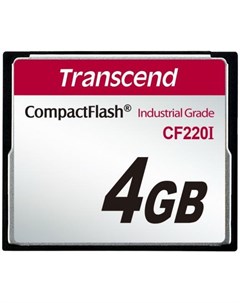 Промышленная карта памяти CompactFlash 220I 4 Гб SLC темп режим от 40 до 85 Transcend